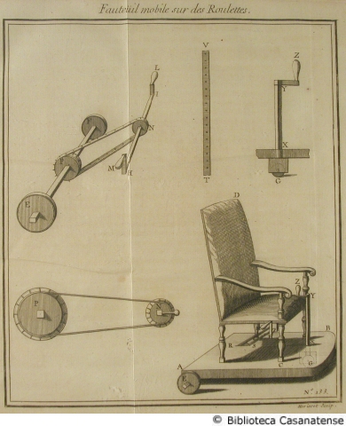 Fauteuil mobile sur des roulettes, tav. 133