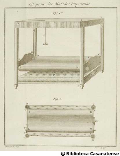 Lit pour les malades impotents, tav. 447