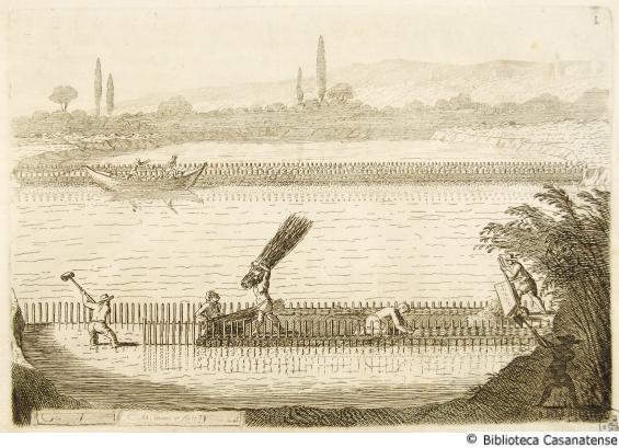 Pise o bine per restringere l'alueo del Tevere, tav. 1