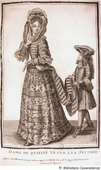 Damigella vestita alla sultana, c. 62