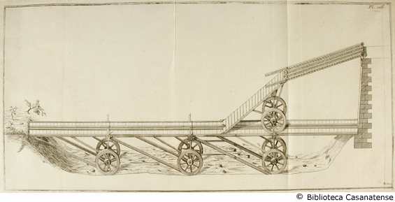 (pont de bois transportable pour le passage des rivieres et des canaux I), tav. 126