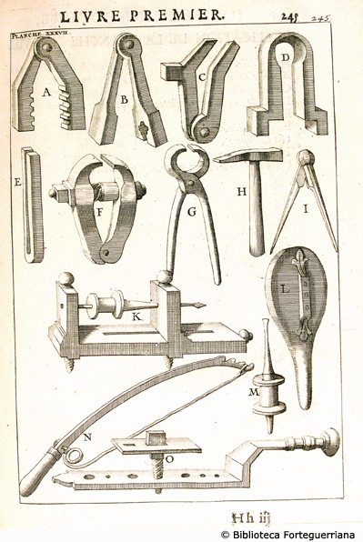 Tav XXXVII - Attrezzi per forgiare serrature, p. 245