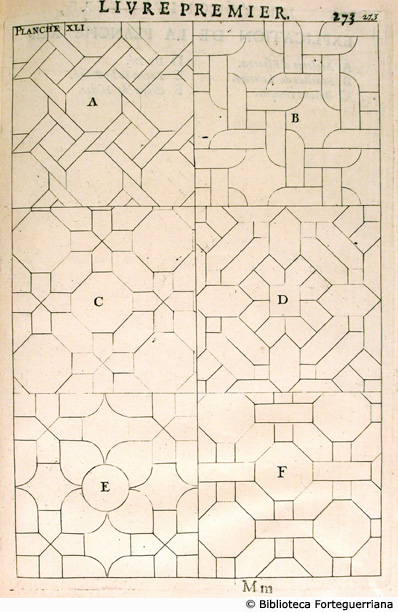 Tav. XLI - Schema per vetrate, p. 273