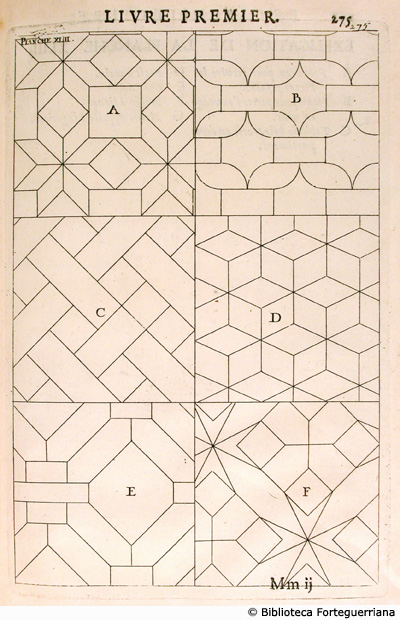 Tav. XLII - Schema per vetrate, p. 275