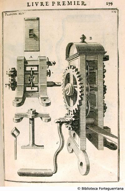 Tav. XLIV - Macchinario per piombare i vetri, p. 279