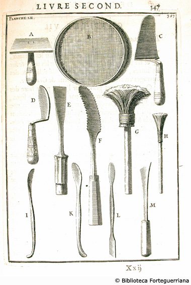 Tav LII - Attrezzi per figure in piombo e stucco, p. 347