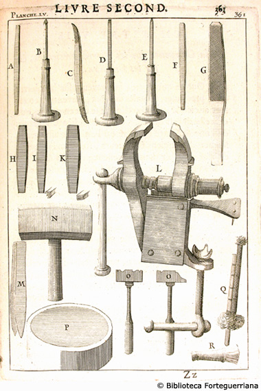 Tav. LV - Macchinari per incidere in rilievo e in cavo, p. 361