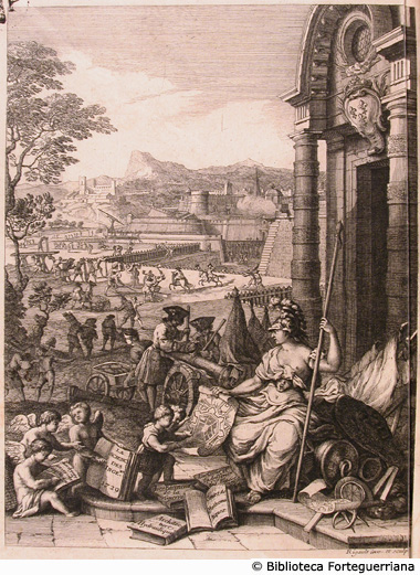Antiporta. Allegoria della guerra che progetta fortificazioni,