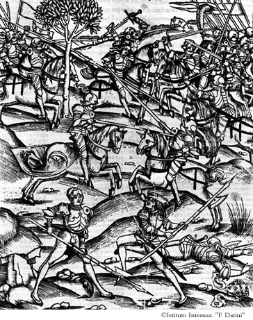 Camilla combatte contro i Troiani; Tarconte uccide Venulo. (XI, 725-767)
