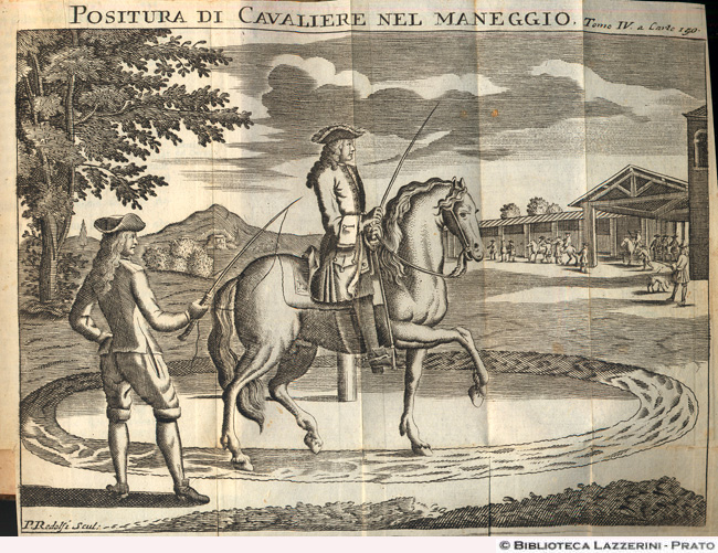Positura di cavaliere nel maneggio, p. 140