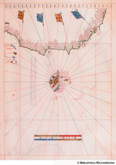 Carta nautica dell'Africa nord-orientale, Isole Canarie e Isole di Capo Verde, c. 3r