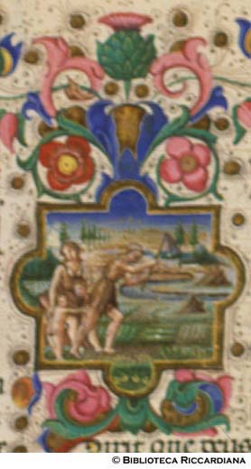 Adamo ed Eva al lavoro, c. 74v