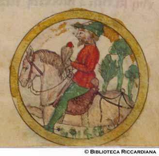 Maggio: il falconiere, c. 11r