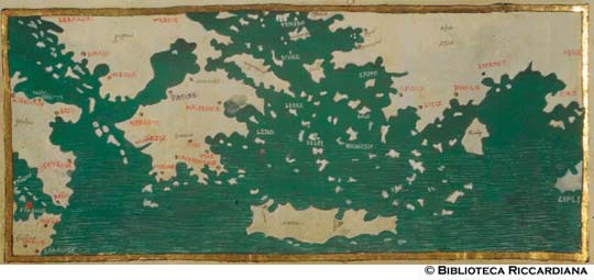 Carta geografica del mar Mediterraneo orientale, c. 99v