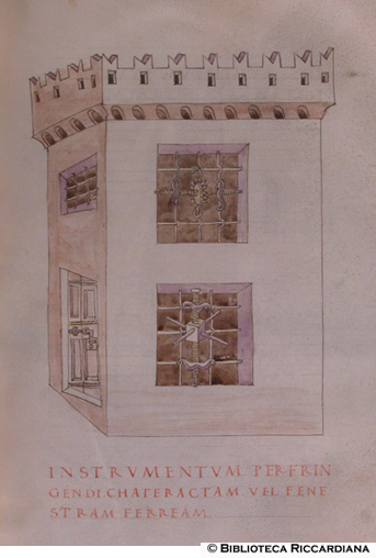 Strumenti per abbattere cateratte o finestre con inferriate, c. 129r