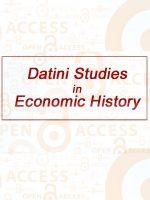 Datini Studies in Economic History