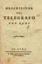 Frontespizio: Descrizione del telegrafo con rami