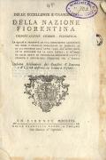 Frontespizio del volume: Delle eccellenze e grandezze della nazione fiorentina ... .