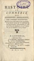Frontespizio del volume: Butel-Dumont, Histoire et commerce des colonies angloises ... .