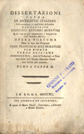 Title-page of the volume: Dissertazioni sopra le antichita italiane ... .