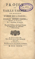 Frontespizio del volume: Projet de taille tarifée ... .