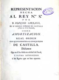 Frontespizio del volume: Representacion hecha al rey n.tro s.or por d. Francisco Carrasco, de su Consejo supremo de Castilla ...