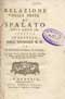 Frontespizio: Relazione della peste di Spalato dell'anno 1784