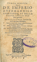Title-page of the volume: Turca niketos: hoc est; de imperio Ottomannico euertendo, et bello contra Turcas prospere gerendo ... .