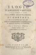 Title-page of the volume: Elogio d'Amerigo Vespucci ...