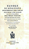 Frontespizio: Tavole di riduzione delle misure e pesi toscani alle misure e pesi analoghi del nuovo sistema metrico dell'impero francese ... .
