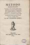 Title-page of the volume: Metodo teorico-pratico Per le stime  dei Beni di Suolo ...