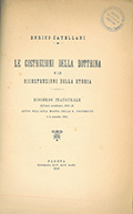 Frontispice de le volume: Le costruzioni della dottrina e le ricostruzioni della storia ... .