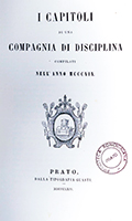 Frontespizio del volume: I capitoli di una Compagnia di disciplina ... .