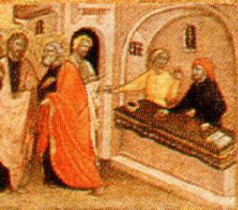 banco di vendita in L'inconorazione della Vergine tra i Santi Matteo e Mattia apostoli